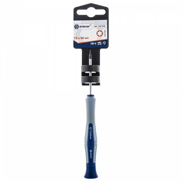 Отвертка для точных работ КОБАЛЬТ Ultra Grip T5х50мм CR-V, 2комп рукоятка (1шт.) подвес 245-336