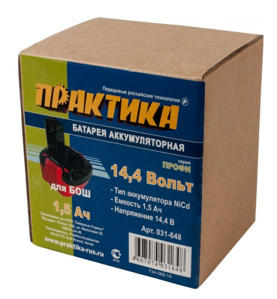 Аккумулятор Практика 14,4В 1,5А/ч Ni-Cd д/BOSCH 031-648