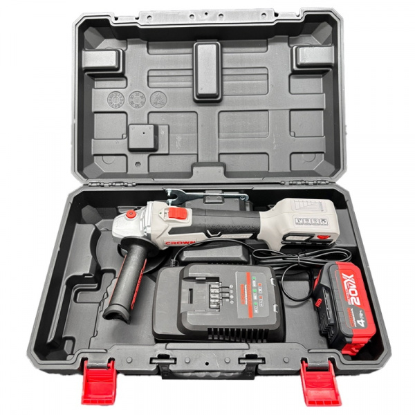 Шлифмашина угл акк бесщет CROWN CT23028-125HX-4S BMC (1акк*4Ач, 3000-8000 об/мин, М14, 125 мм, кейс)