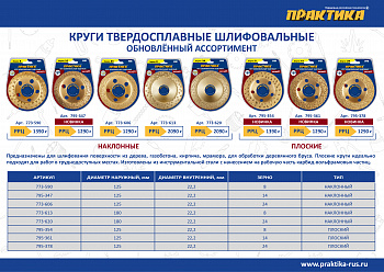 Чашка твёрдосплавная ПРАКТИКА 125 х 22 мм плоская, зерно # 14 среднее 795-361