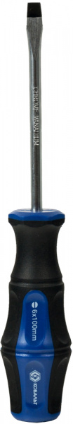 Отвёртка КОБАЛЬТ Ultra Grip SL 6,0 х 100 мм CR-V, 2компонентная рукоятка (1шт.) подвес 646-270