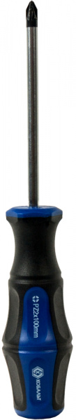 Отвёртка КОБАЛЬТ Ultra Grip PZ-2 х 100 мм CR-V, 2компонентная рукоятка (1шт.) подвес 646-416