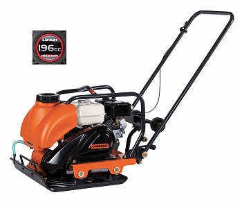 Виброплита FIRMAN FPC90BF (Loncin 196 cc, 84кг, 6,5л.с., 196см3, глуб.упл. 300мм, 660м2/час, в комплекте: бак д/воды, колеса, коврик)
