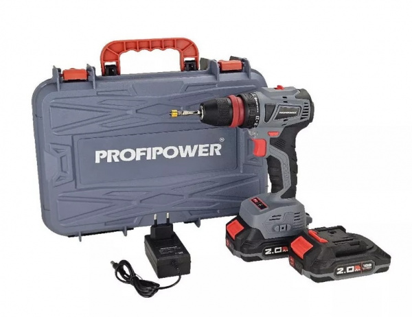 Дрель акк бесщет. Profipower MKBL-18BM (18В, 45Нм, мет. БЗП,  2акк*2Ач+ЗУ, кейс) T0057  (5)