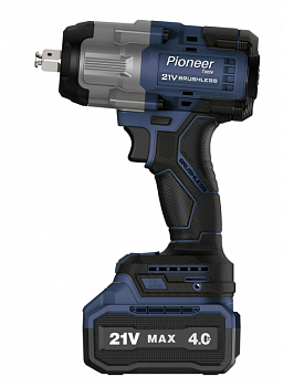 Гайковерт акк бесщет. уд. Pioneer CIW-E2241CB-01 б/щет, 21В, 1акк*4А/ч, 1000Нм, квадрат 1/2" , ЗУ, набор головок, кейс  (5)
