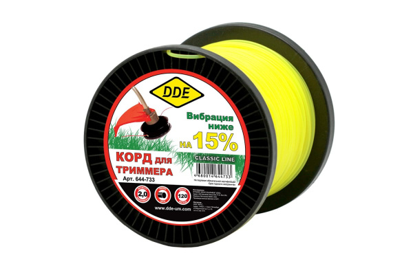 Леска триммерная на катушке DDE "Classic line" (круг) 2,0 мм х 120м  644-733