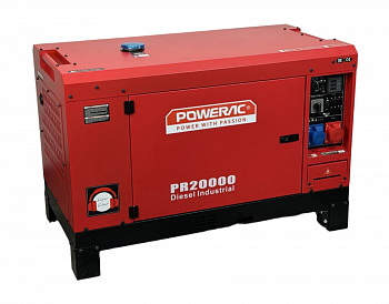 Электростанция дизельная Powerac Industrial PR20000 Diesel (PR22000DSE-3EP)трехфазн.(18/19кВт,220/380В,1523см3,31л.с.,бак25л,МЕДЬ,ЭЛСТАРТ, 335кг)
