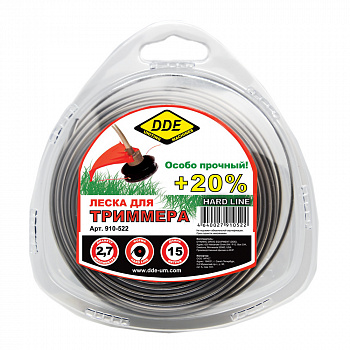 Корд трим.  2,7* 15м круг армированый в блистере DDE "Hard line"  910-522
