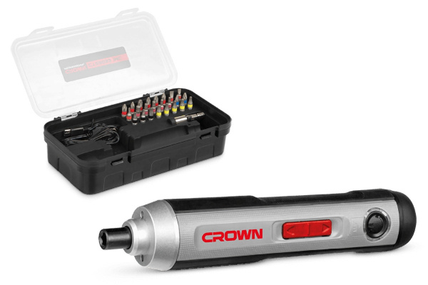 Отвертка акк CROWN CT22033 IMC (3.5Нм, 2.0Ач, биты. кейс)