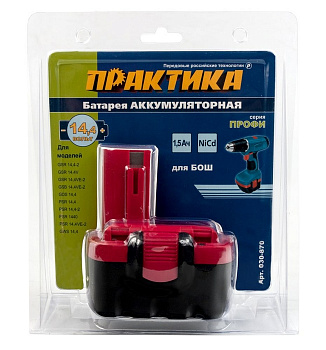 Аккумулятор Практика 14,4В 1,5А/ч Ni-Cd блистер д/BOSCH 030-870