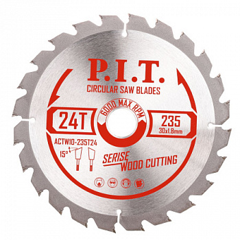 Диск пильный 235х30х24Т P.I.T. 1,8 мм (ACTW10-235T24)