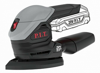 Шлифмашина виб. акк P.I.T PSP20H-140A SOLO (20В, 12000об/мин, 140х140х80 мм, без АКК и ЗУ)