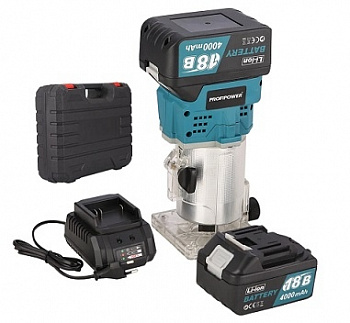 Фрезер акк бесщет Profipower MK DRT-18V 18В, 3000 об/м, 1/4 дюйма, 2*4Ач, ЗУ, коробка  E0088  (6)