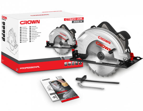 Пила дисковая CROWN CT15210-235 (2000Вт 235мм пропил 85мм)