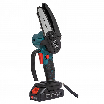 Пила цепная акк Pioneer BCS-2020-12C 20В, 2акк*2,0Ач, шина 4"+ 6", 12000об/мин, ск. цепи 5м/с,полуавтоматическая смазка цепи,кейс