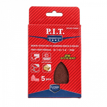 Лист шлифовальный дельтовидный P.I.T. ADVANCE 140x140x100мм, P40, 5 отв., 5 шт. (APLS07-F0040)