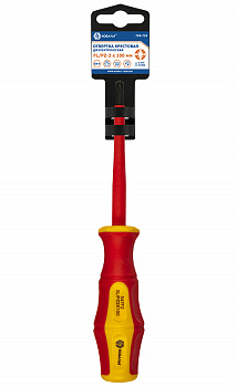 Отвертка диэлектрическая КОБАЛЬТ Ultra Grip FL/PZ-1 х 80 мм CR-V, двухкомпонентная рукоятка (1 шт.) подвес 799-727