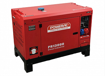 Электростанция дизельная Powerac Industrial PR13000 Diesel (PR15000DSE-3EP)трехфазн.(12/13кВт,220/380В,997см3,20,1л.с.,бак25л,МЕДЬ,ЭЛСТАРТ, 267кг)