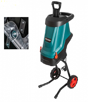 Измельчитель садовый эл. Pioneer ESH-2610-01 2,6кВт, резка до 45 мм, сумка для сбора 45 л, двусторонние стальные лезвия