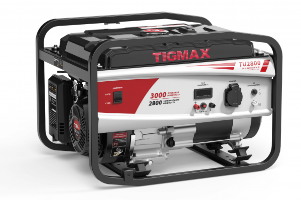 Электростанция бенз.TIGMAX  TU2800 (2,8/3,0кВт, двиг.170TX, 212см3, 7,0л.с., бак 15л, ручной стартер