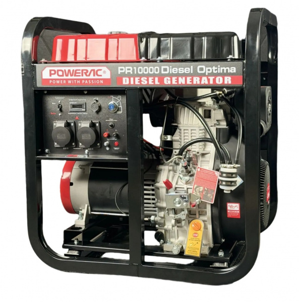 Электростанция дизельная Powerac PR10000 Diesel Optima (9,5/11кВт, 220В, 15л.с., бак22л, 150кг, МЕДЬ
