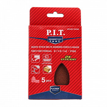 Лист шлифовальный дельтовидный P.I.T. ADVANCE 140x140x100мм, P100, 5 отв., 5 шт. (APLS07-F0100)
