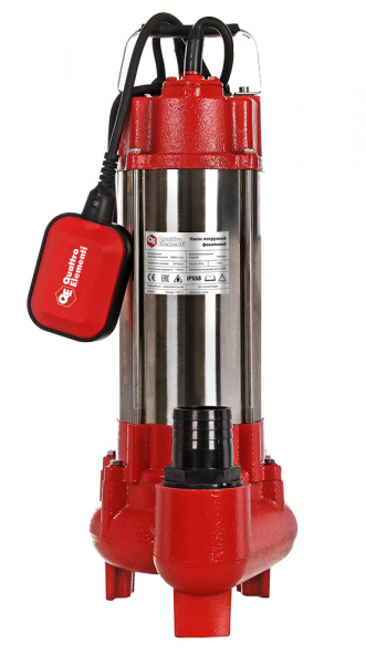 Насос фекальный QUATTRO ELEMENTI Sewage 1700F Ci-Cut (1700 Вт, 28000 л/ч, грязевой, 16 м, 21 кг, чуг
