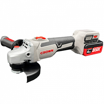 Шлифмашина угл акк бесщет CROWN CT23028-125HX-4S BMC (1акк*4Ач, 3000-8000 об/мин, М14, 125 мм, кейс)