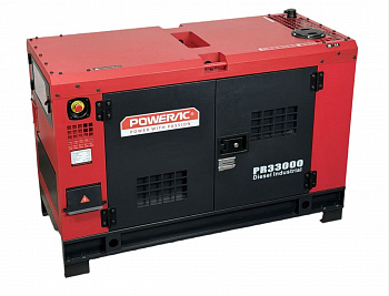 Электростанция дизельная Powerac Industrial PR33000 Diesel (PR32000DSE-3EP)трехфазн.(30/31кВт,220/380В,2540см3,39,4л.с.,бак80л,МЕДЬ,ЭЛСТАРТ, 900кг)