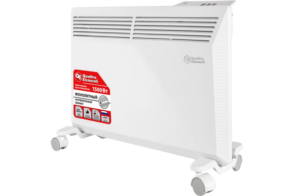 Конвектор QUATTRO ELEMENTI QE-1500KME  (0,75/1,5 кВт, с эл.блоком управления, ТЭН монолит.) 915-465