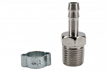 Переходник Fubag 1/4"M на елочку  6мм с обжимным кольцом 6x11мм 1 шт   180260 
