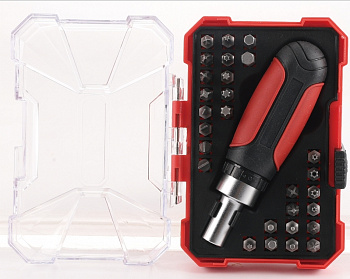 Набор бит с рукояткой P.I.T. ADVANCE HSDR04-0029 (29шт, рукоятка с трещоткой, биты, адаптер, кейс)