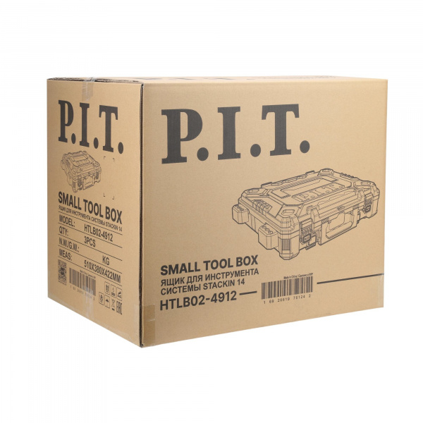 Ящик для инструментов системы STACKIN P.I.T. HTLB02-4912 (14л, 495х400х128мм, герметичный, 2,49кг)
